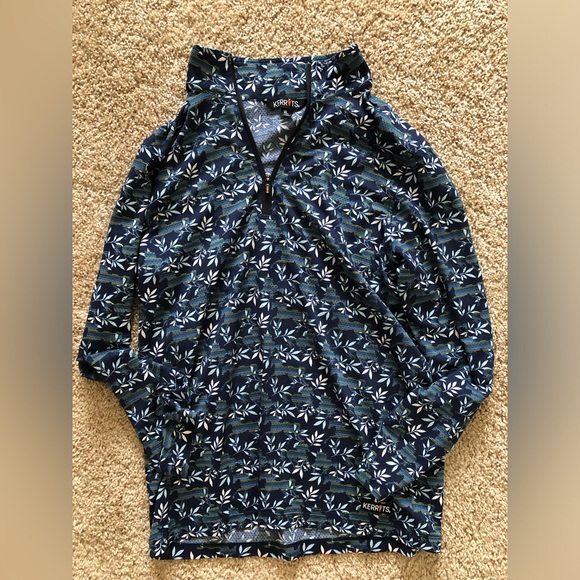 NWOT Equestrian Kerrits Patterned Quarter-Zip Pullover. Girls XL - Picture 1 of 4